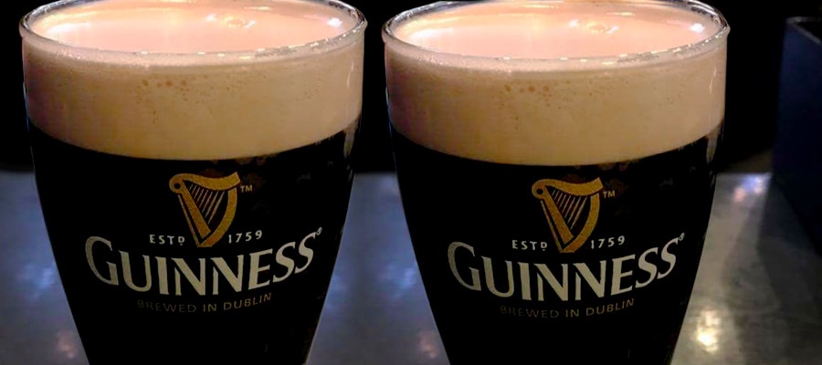 Guinness drinks at Dublin Square in La Crosse, Wisconsin